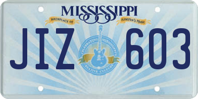 MS license plate JIZ603