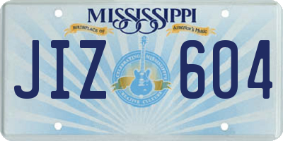 MS license plate JIZ604