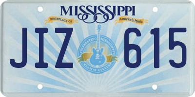 MS license plate JIZ615