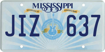 MS license plate JIZ637
