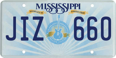 MS license plate JIZ660