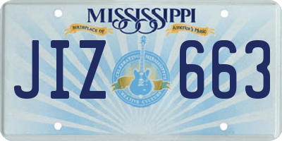MS license plate JIZ663