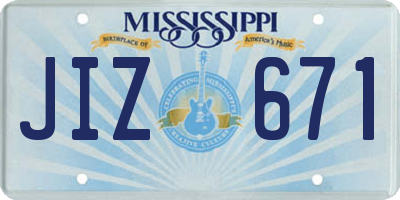 MS license plate JIZ671