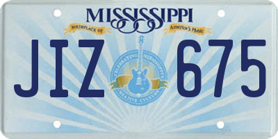 MS license plate JIZ675