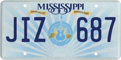 MS license plate JIZ687
