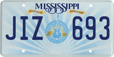 MS license plate JIZ693