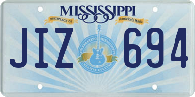MS license plate JIZ694