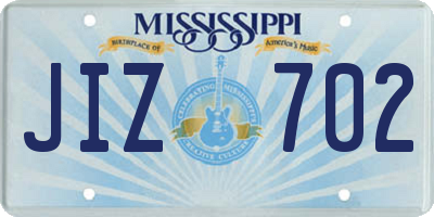 MS license plate JIZ702