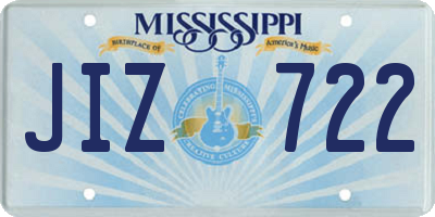 MS license plate JIZ722