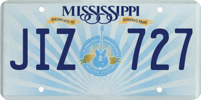 MS license plate JIZ727