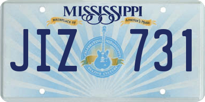 MS license plate JIZ731