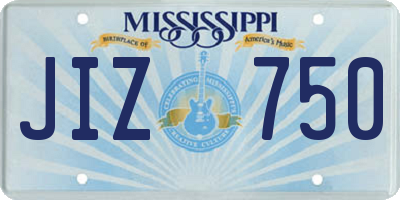 MS license plate JIZ750