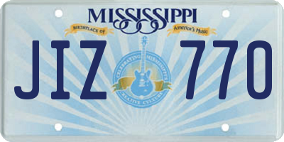 MS license plate JIZ770