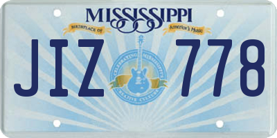 MS license plate JIZ778