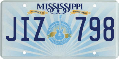 MS license plate JIZ798