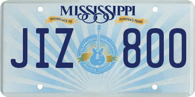MS license plate JIZ800