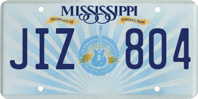 MS license plate JIZ804