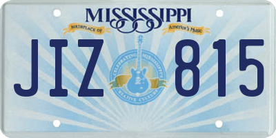MS license plate JIZ815