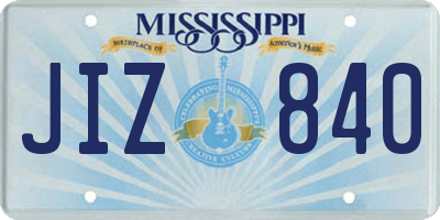MS license plate JIZ840