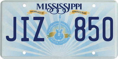 MS license plate JIZ850