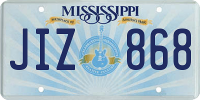 MS license plate JIZ868