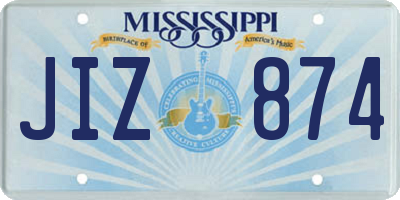 MS license plate JIZ874