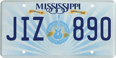 MS license plate JIZ890