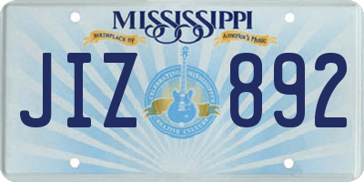 MS license plate JIZ892