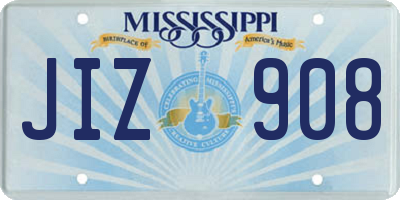 MS license plate JIZ908