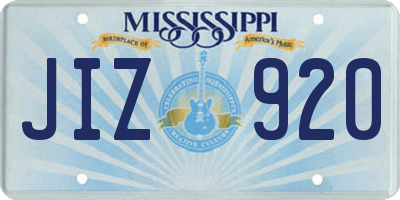 MS license plate JIZ920