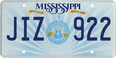 MS license plate JIZ922