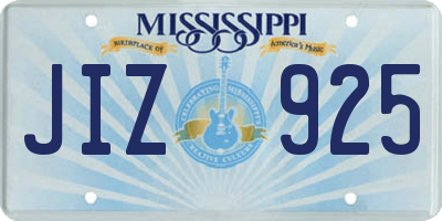 MS license plate JIZ925