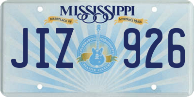 MS license plate JIZ926