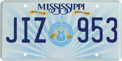 MS license plate JIZ953