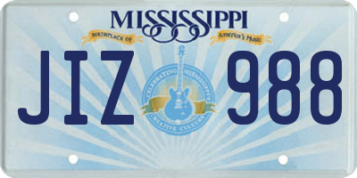 MS license plate JIZ988