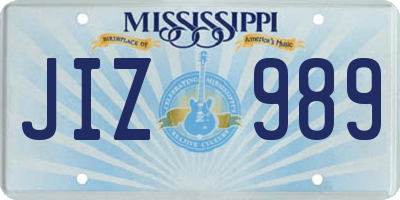 MS license plate JIZ989