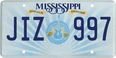 MS license plate JIZ997
