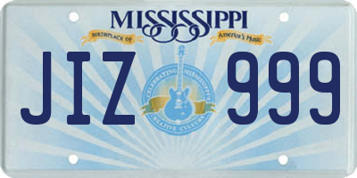 MS license plate JIZ999
