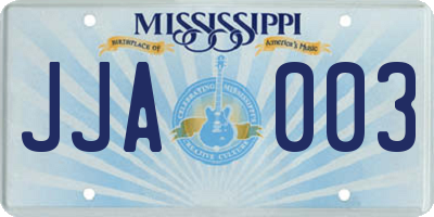 MS license plate JJA003