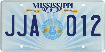 MS license plate JJA012