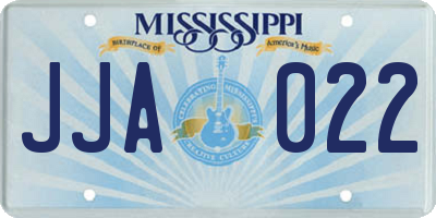 MS license plate JJA022