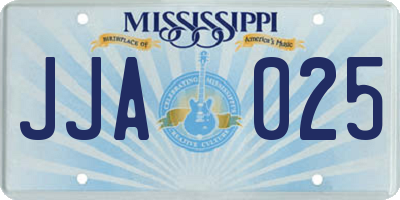 MS license plate JJA025