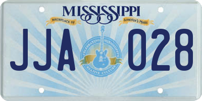 MS license plate JJA028