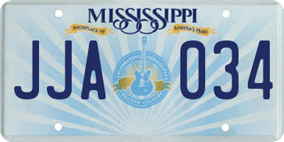 MS license plate JJA034