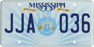 MS license plate JJA036