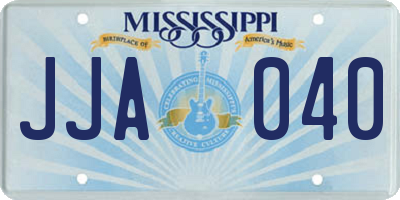MS license plate JJA040