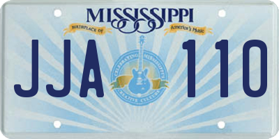MS license plate JJA110