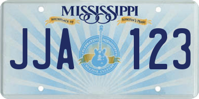 MS license plate JJA123