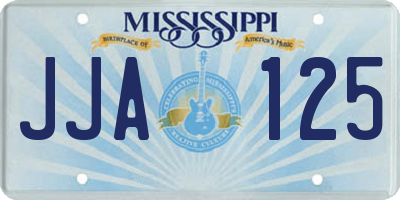 MS license plate JJA125