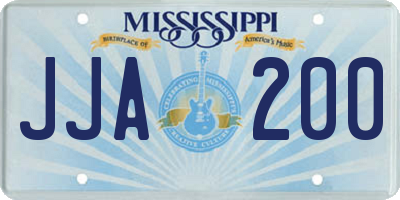 MS license plate JJA200
